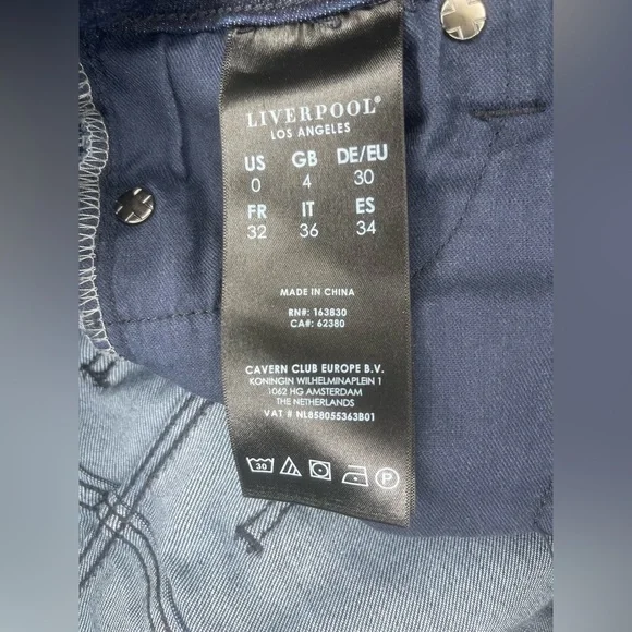Liverpool Los Angeles Dark Wash Hi-Rise Slim Women’s Jeans – Size 0 - Picture 3 of 4